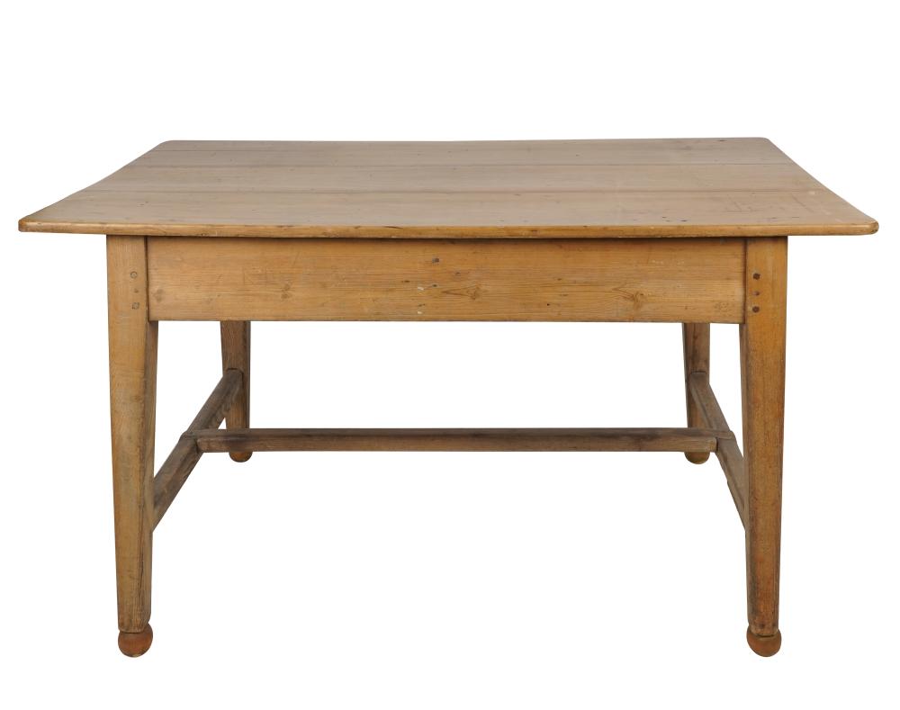 Appraisal: NORMAN LEAR PINE DINING TABLEwith one side drawer and H-shaped