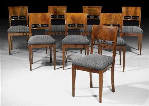 Appraisal: SET OF CHAIRS Biedermeier North Germany circa Shaped mahogany chairs