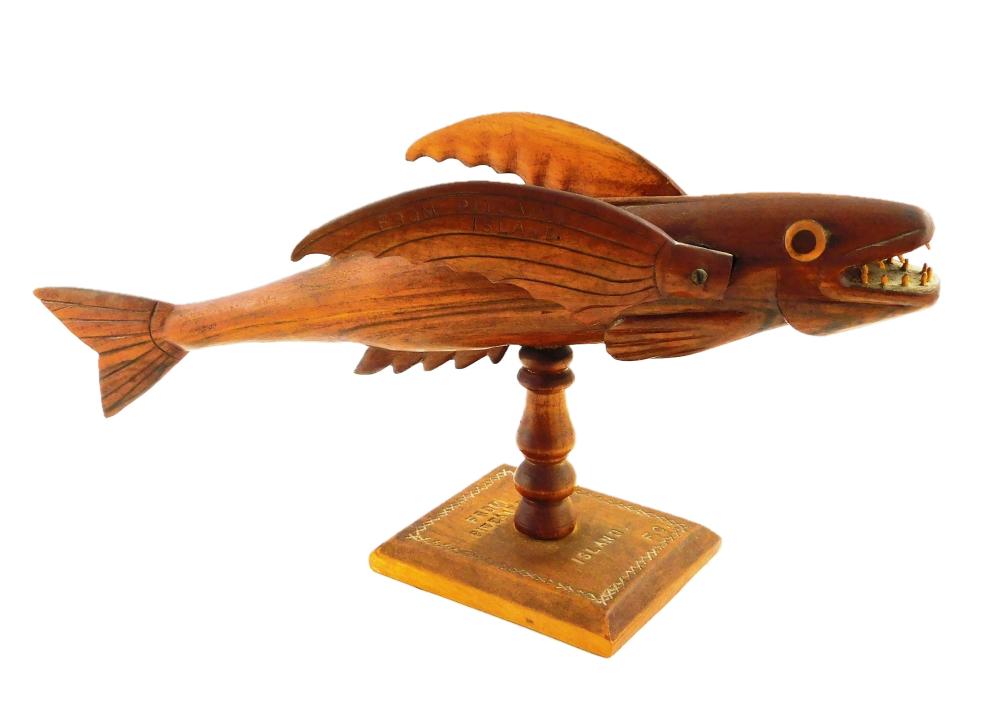 Appraisal: Pitcairn Island carved flying fish by Fred Christian mid- th