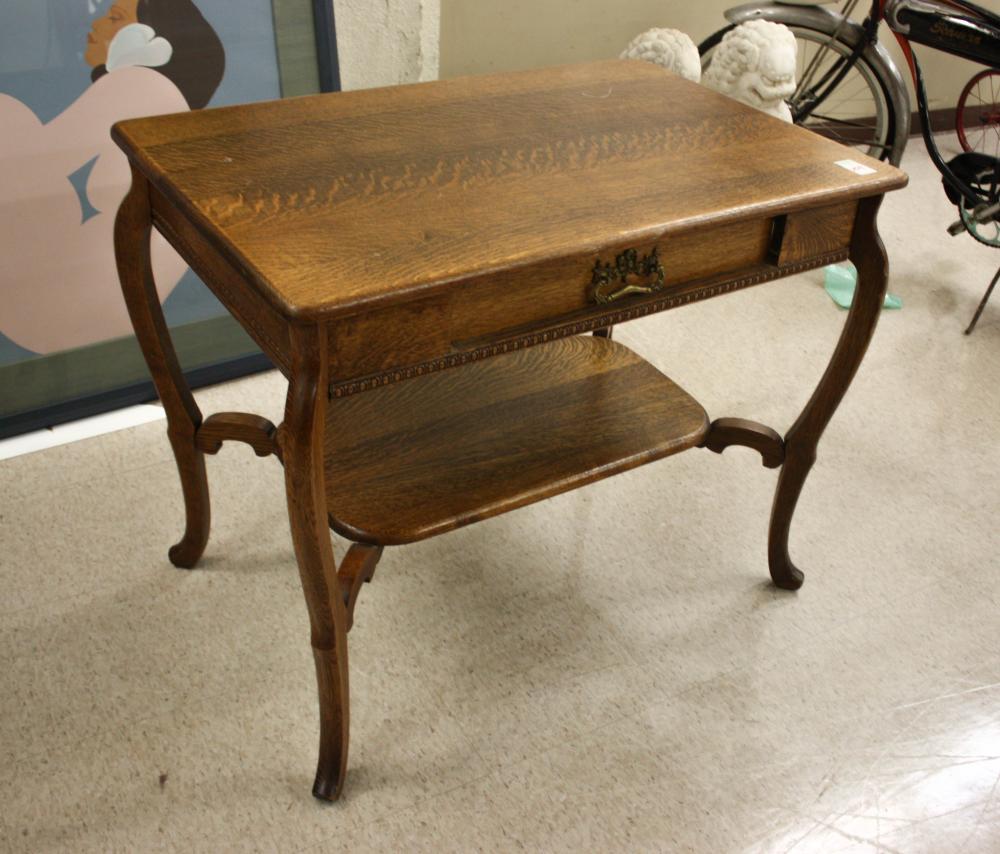 Appraisal: ANTIQUE OAK LIBRARY TABLE American late th century having a