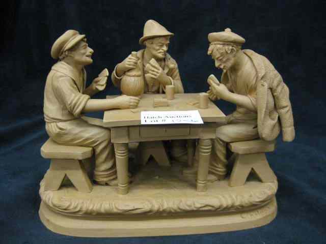 Appraisal: Italian Terra Cotta Figurine of Card Players '' x ''