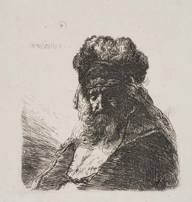 Appraisal: REMBRANDT VAN RIJN Old Bearded Man in a High Fur