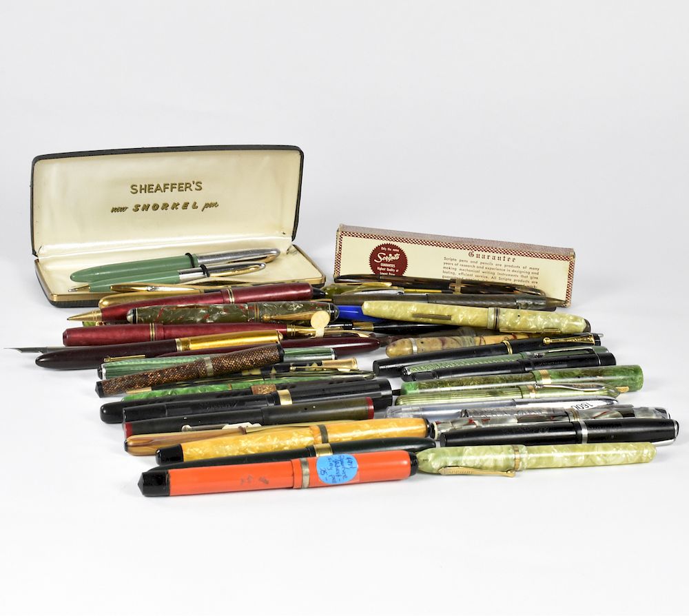 Appraisal: Large Group of Fountain Pens and Pieces Large group of