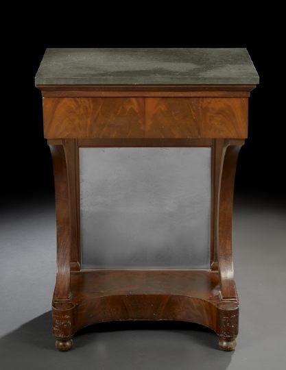 Appraisal: Restauration Mahogany and Marble-Top Side Table second quarter th century