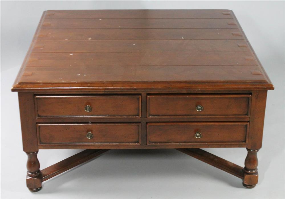 Appraisal: PROBABLY LORTS CO LARGE FRUITWOOD MAP COFFEE TABLE having a