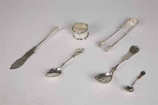 Appraisal: SIX PIECES OF FANCY SILVER FLATWARE All Cincinnati mid th