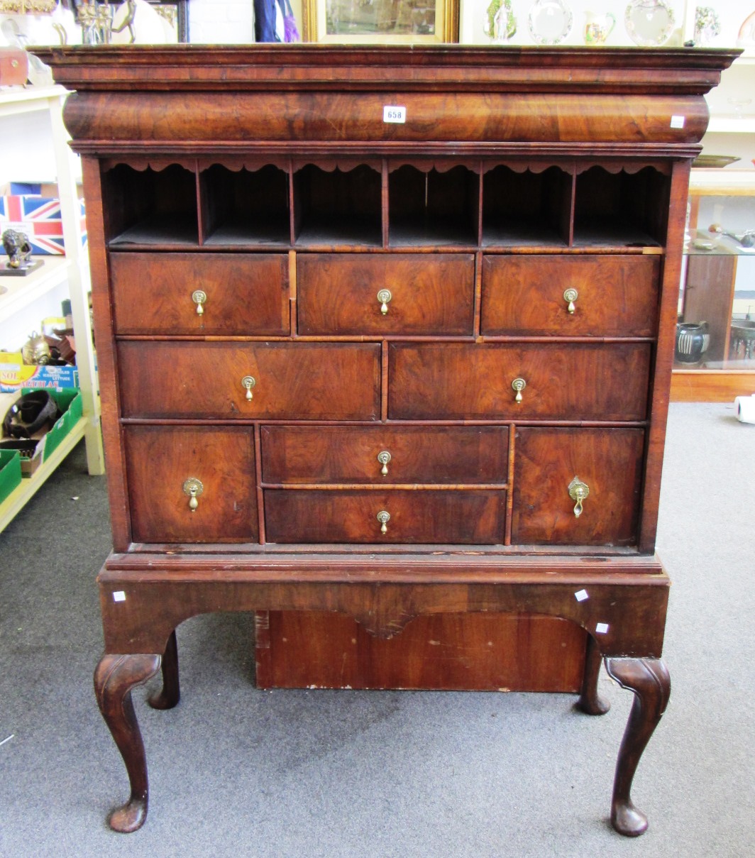 Appraisal: A th century and later walnut chest on stand the