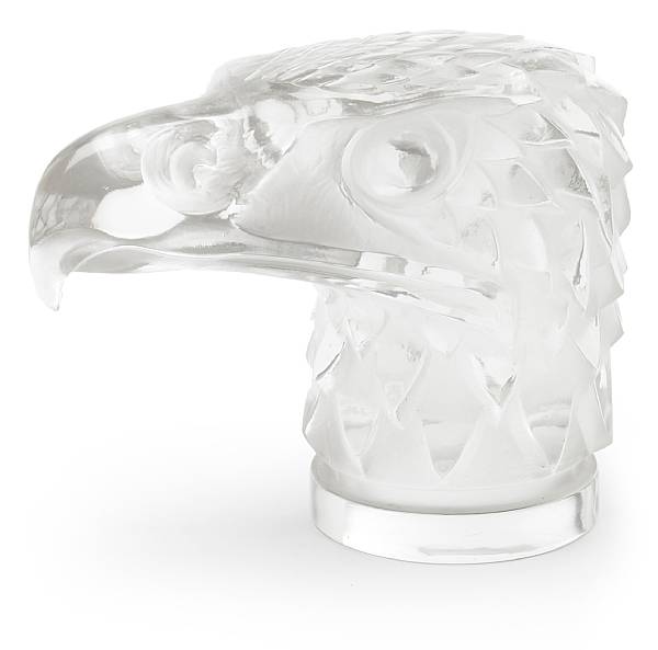 Appraisal: A Ren Lalique glass paperweight Tete d'Aigle Marcilhac model introduced