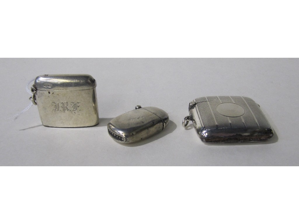 Appraisal: Lot comprising silver vestas assorted marks