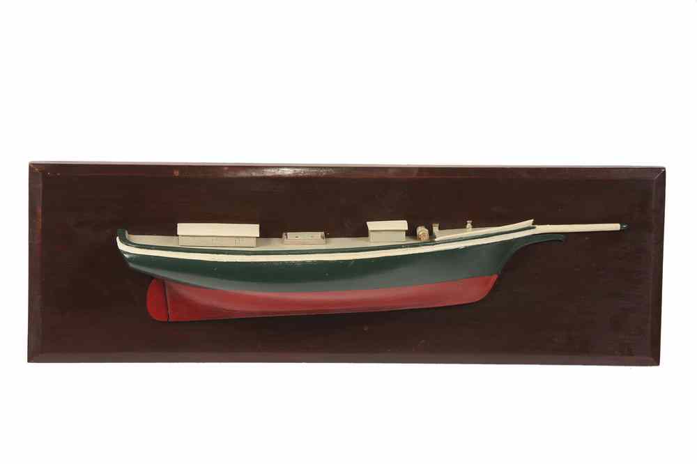 Appraisal: HALF HULL - Maine Coastal Ship with red and green