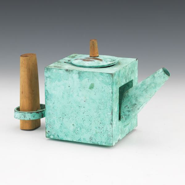 Appraisal: MODERN SCULPTURAL TEAPOT x x Decorative sculptural teapot copper with