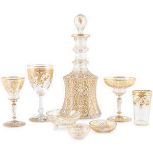 Appraisal: A Collection of French Gilt and Etched Glass Stemware th