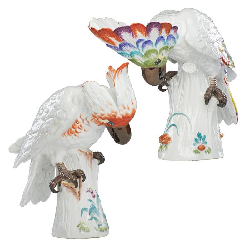 Appraisal: PAIR OF MEISSEN PORCELAIN COCKATOOS Condition Report