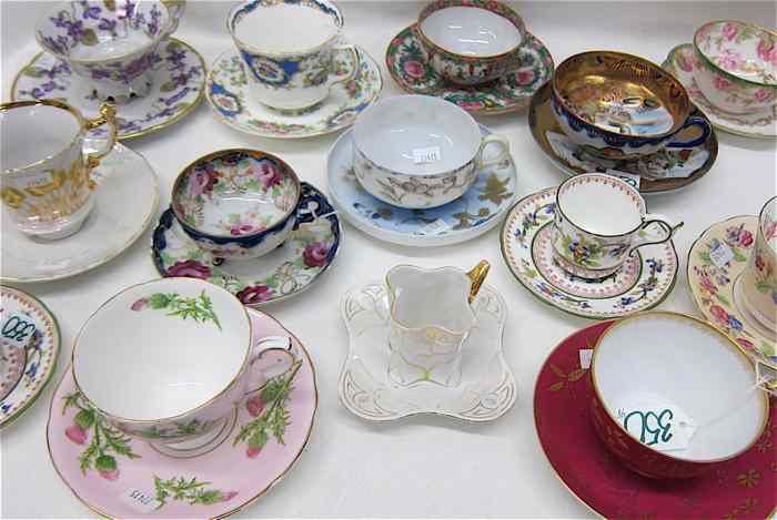 Appraisal: TWENTY-FOUR ASSORTED PORCELAIN CUPS AND SAUCERS pieces including tea and