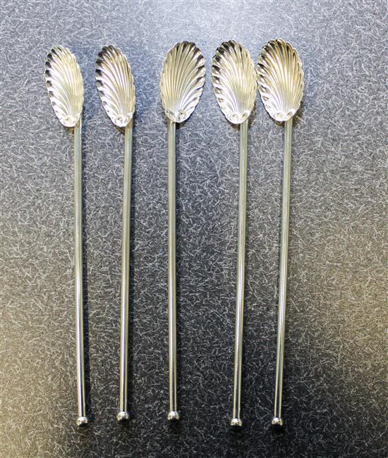 Appraisal: Sale Lot A Set of Sixteen Silver Ice Tea Spoons