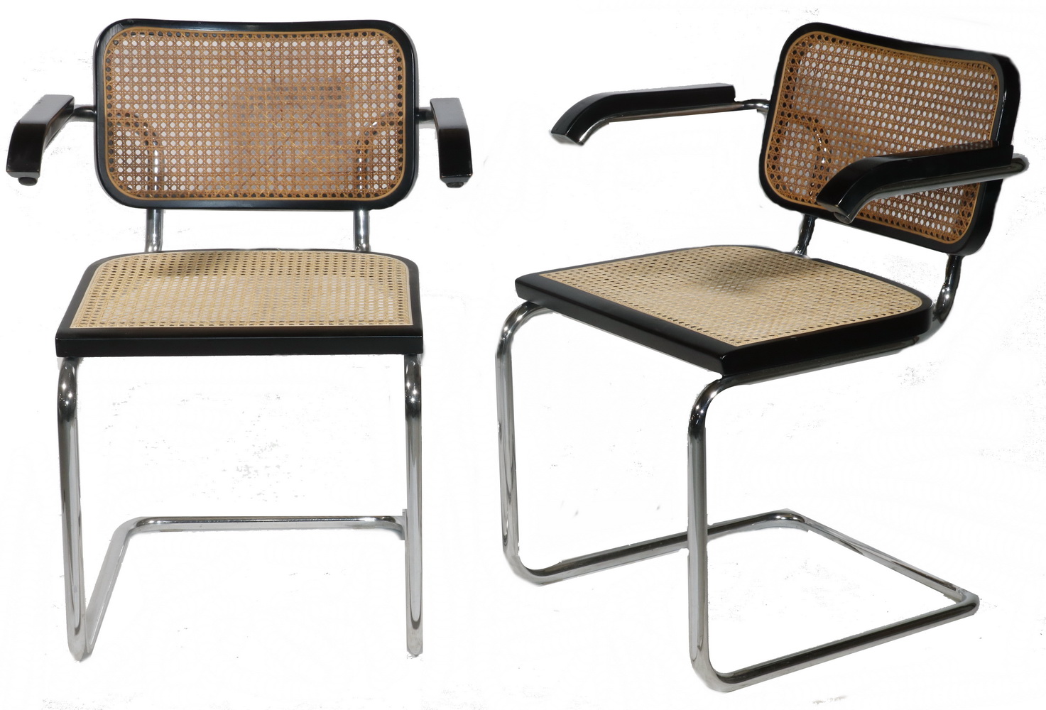 Appraisal: PR OF MODERN LACQUER CHAIR Matching modern chrome and black