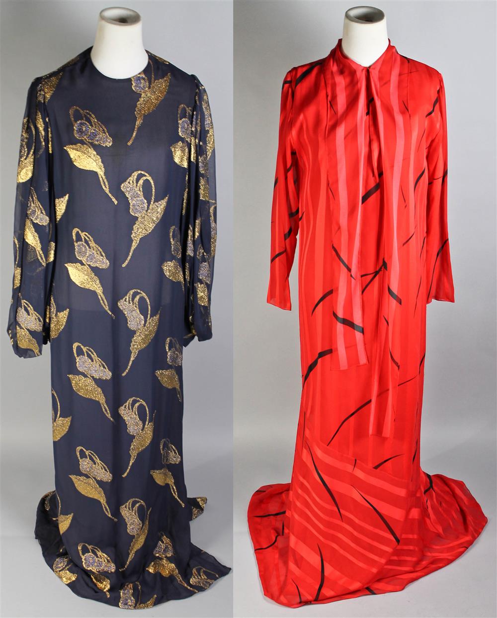 Appraisal: COUTURE GALANOS TWO PIECE SILK EVENING GOWN WITH BELT TOGETHER