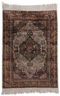 Appraisal: Kayseri Silk Rug mid- th century medallion with pendants on