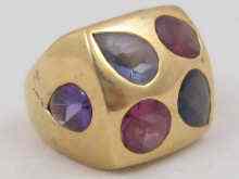 Appraisal: Chanel a French hallmarked carat gold multi gem ring signed