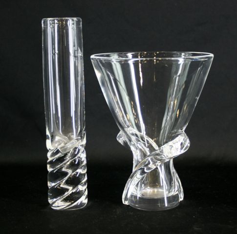 Appraisal: A Stueben glass pedestal vase together with a Stueben glass