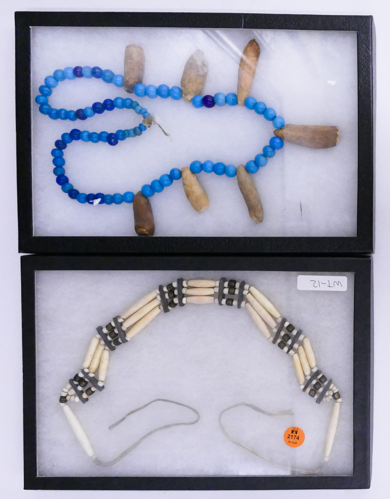 Appraisal: pc Native Beaded Necklaces in Showcases