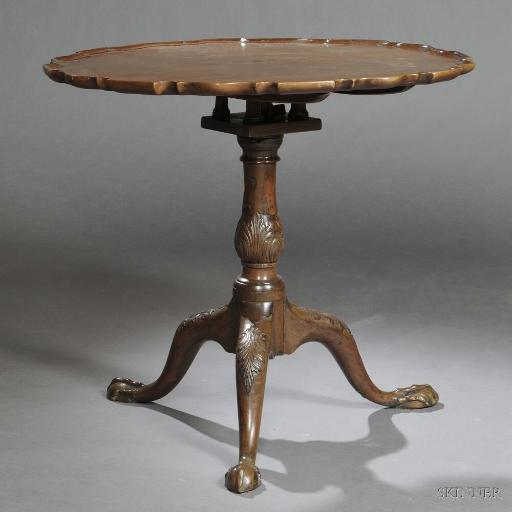 Appraisal: George III Mahogany Tilt-top Tea Table early th century piecrust