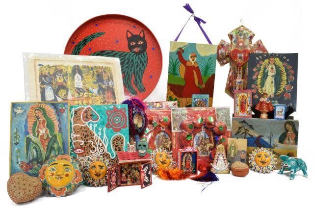 Appraisal: lot Mexican Folk Art decorative items of varied size and