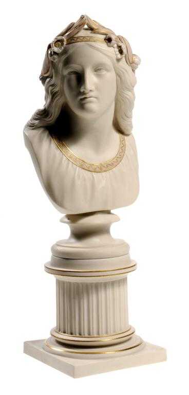 Appraisal: A COPELAND PARIAN WARE BUST OF OENONE AFTER WILLIAM CALDER