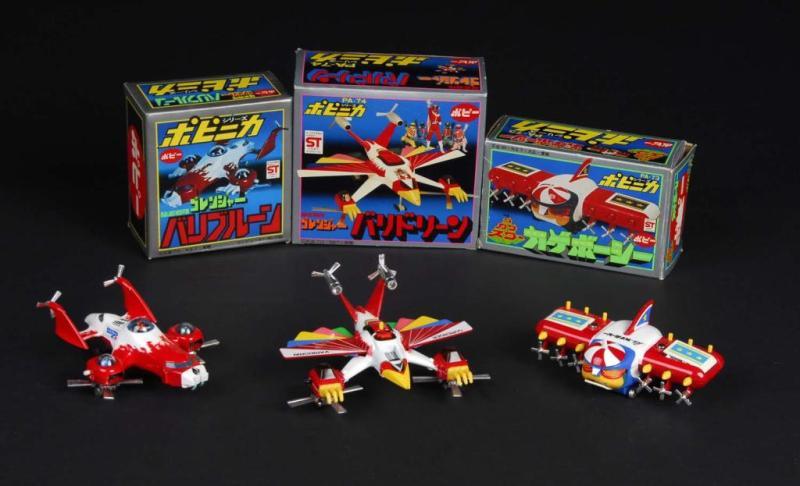 Appraisal: Popinkia vehicles from Goranger and Kagestar Description Lot of Includes