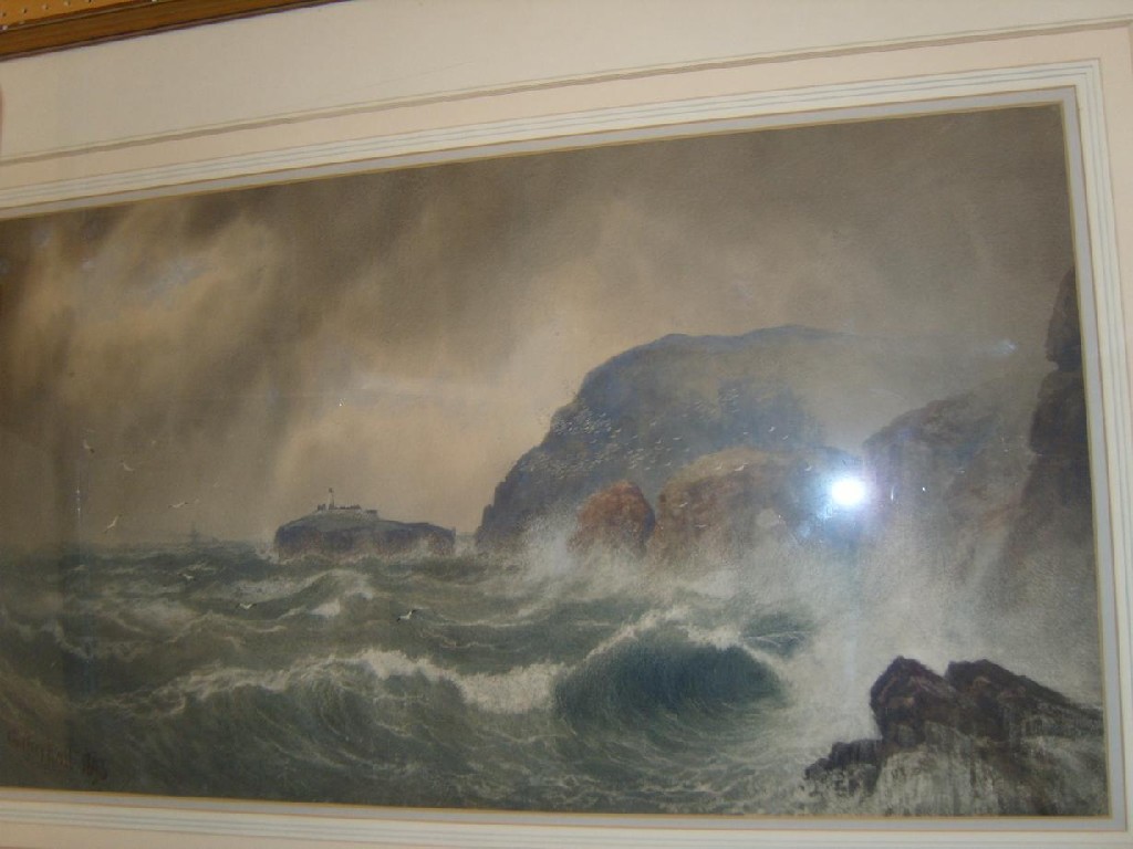 Appraisal: A late th century watercolour of a stormy coastal landscape