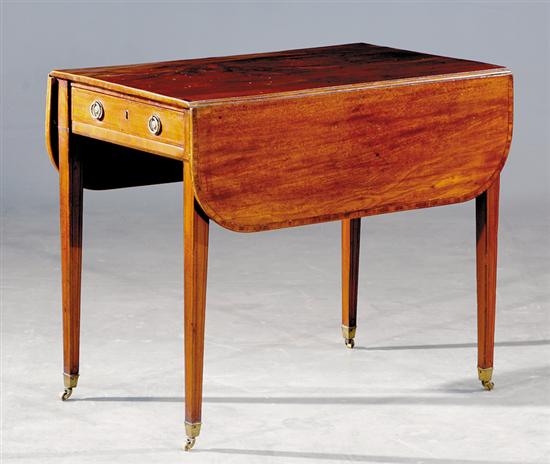 Appraisal: Sheraton style inlaid mahogany Pembroke table first quarter th century