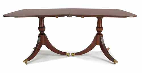 Appraisal: George III style three-section mahogany banquet table x x