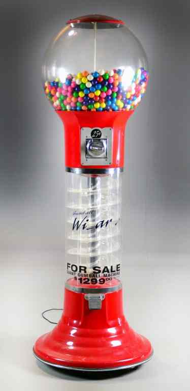 Appraisal: Large Cyclone Spiral Wizard Novelty Gumball MachinRed console with clear