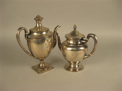 Appraisal: Two piece sterling silver and Silverplate Coffee Pots The smaller