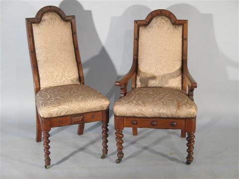 Appraisal: PAIR VICTORIAN CHAIRS One side chair and one arm chair