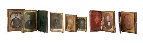 Appraisal: A Collection of Seven Daguerreotypes each of male subjects comprising