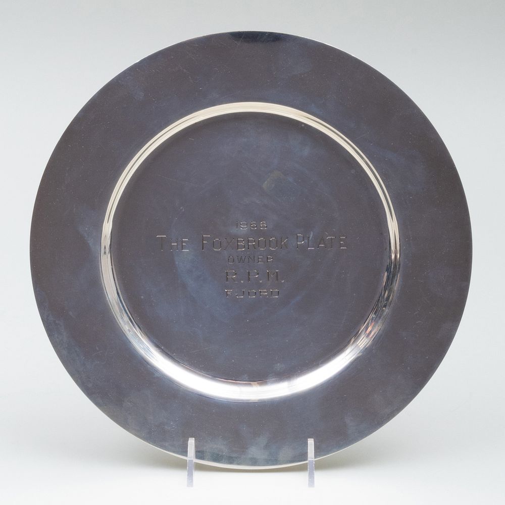 Appraisal: American Silver Racing Trophy Plate Marked 'Sterling' inscribed ' The