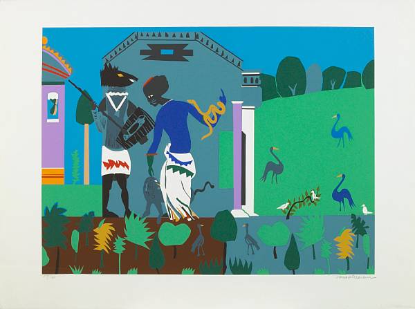 Appraisal: Romare Bearden American - Circe Into Swine from Odysseus G