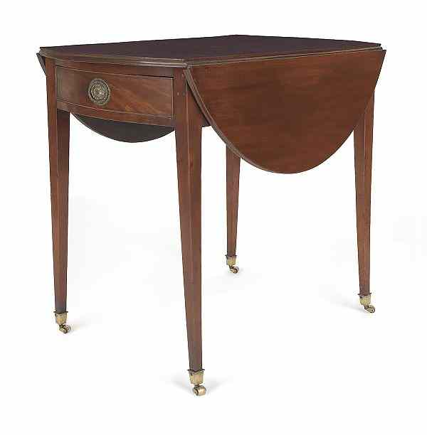 Appraisal: Pennsylvania or Maryland Federal mahogany Pembroke table ca h w