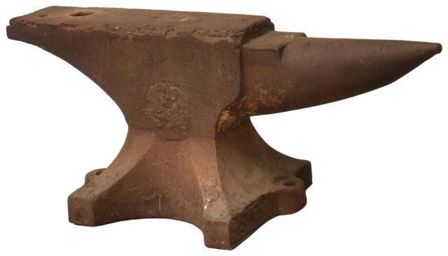 Appraisal: American blacksmith's cast iron single-horn anvil Fisher-Norris c having eagle