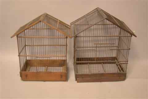 Appraisal: TWO ANTIQUE BIRD CAGES Provenance Property of a McLean home