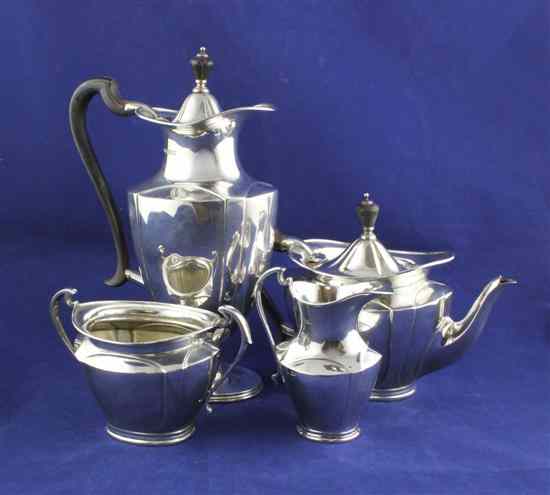 Appraisal: A stylish Edwardian silver four piece tea and coffee set