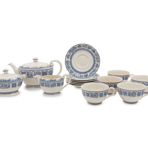 Appraisal: A Set of Wedgwood Tea Articles Yale University Blue pattern