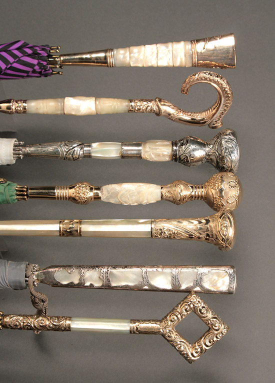 Appraisal: Group of Eight Mother-of-Pearl Handled Parasols Late th-Early th Century