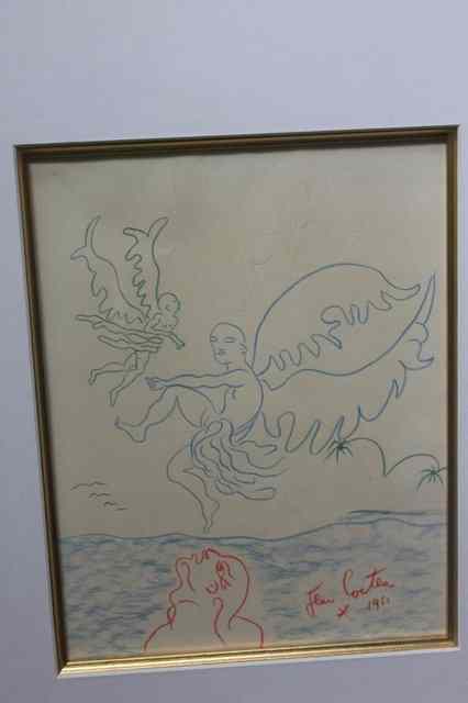 Appraisal: After Jean Cocteau French - Two winged figures about water