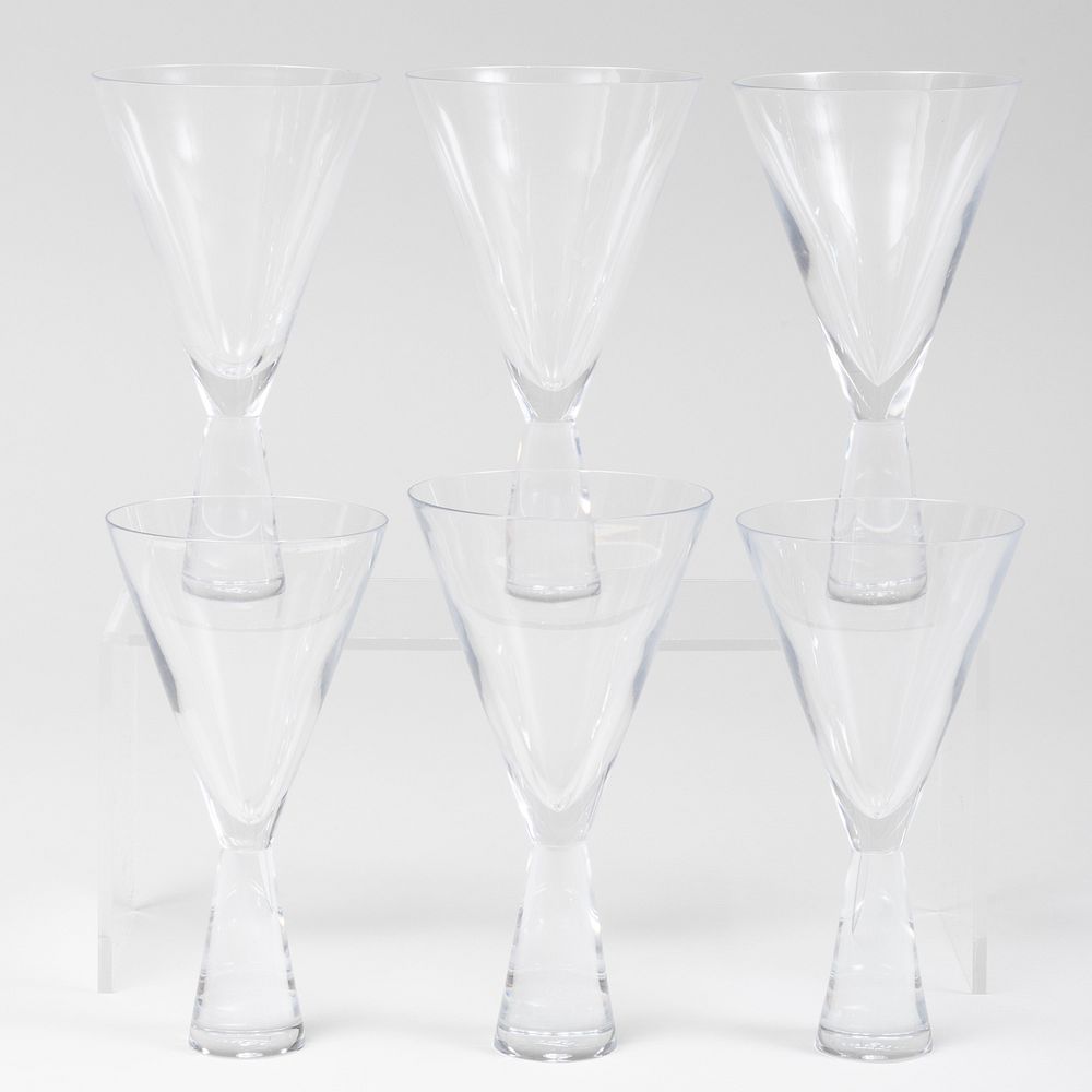 Appraisal: Set of Six Gucci Wine Glasses Acid stamp x in