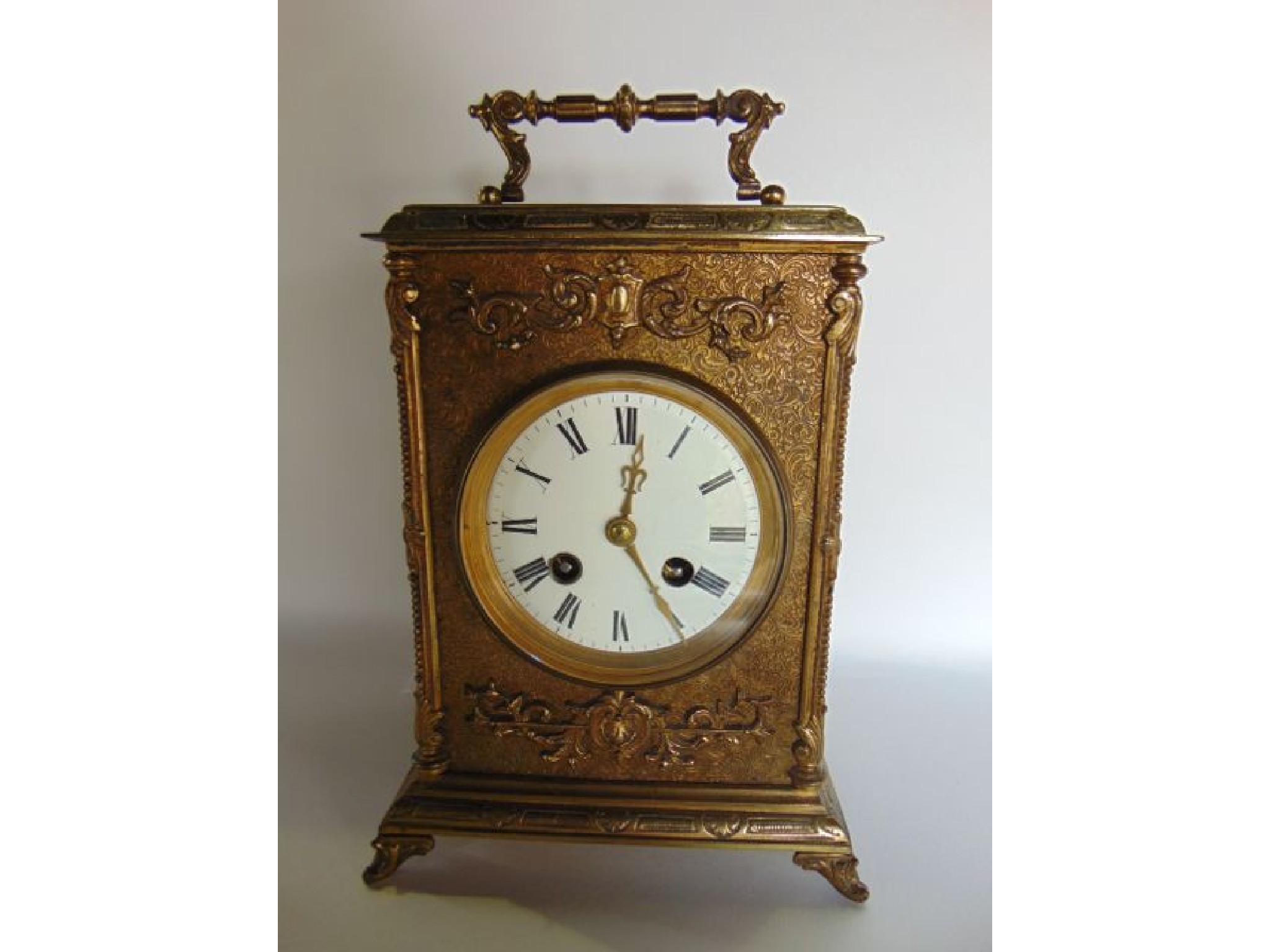 Appraisal: A th century French bracket clock the brass case with