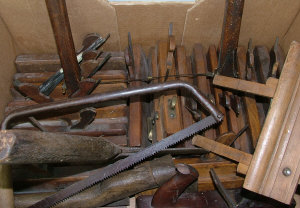 Appraisal: A collection of moulding planes saws and other vintage woodworking