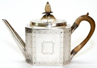 Appraisal: GEORGE III STERLING TEAPOT BY SMITH HAYTER LONDON GEORGE III