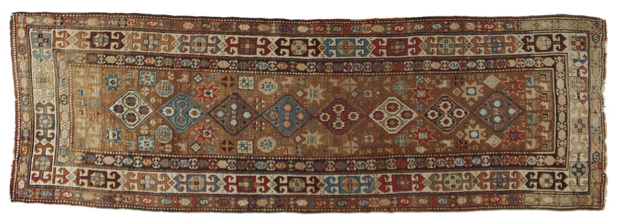 Appraisal: NICE CAUCASIAN TYPE ORIENTAL RUNNER Three colorful borders with geometric